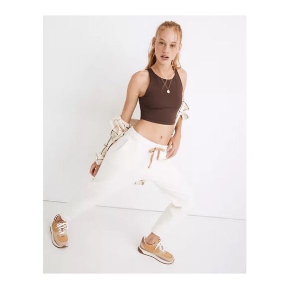 NWT Madewell Betterfleece Retro Cozy Sweatpants Off White Pockets Size XS Lounge - Picture 1 of 13